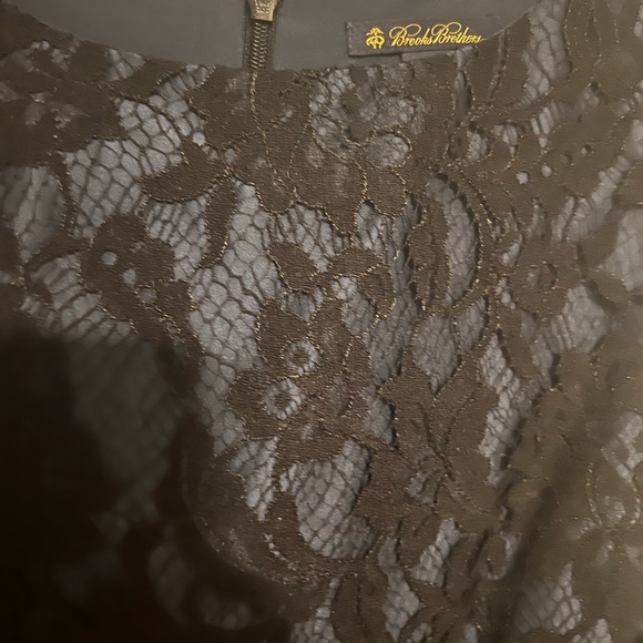 Brooks Brothers size 4 lace navy blue dress. Meticulous tailoring. Classic. - Picture 2 of 3
